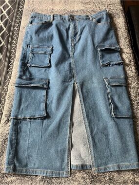 Daisy Light Blue Denim Skirt with Contrast Stitching